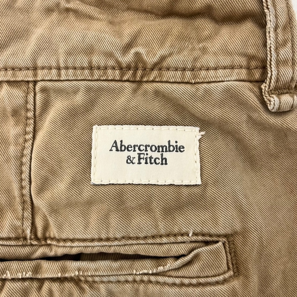 Abercrombie & Fitch Mens W29 L30 Chino Pants Brown Button Fly Mid Rise Trousers - Picture 5 of 12
